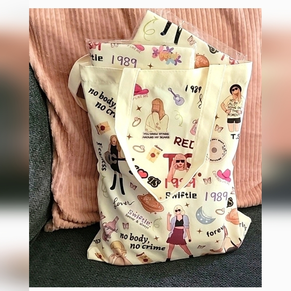 TAYLOR SWIFT CANVAS TOTE 14.5X12.5